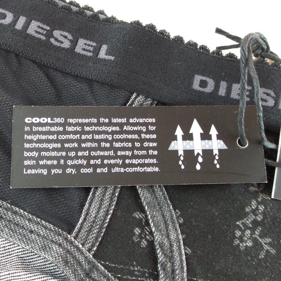 Diesel Women's Briefs Panties Medium Black Grey New - Picture 7 of 7